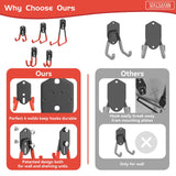 WALMANN 12PCS Garage Storage Hooks, Wall Mount Utility Hooks for Tools, Ladders, Cords, Folding Chairs, Shovels and Rakes, Shelving Hooks for Keyhole WALMANN
