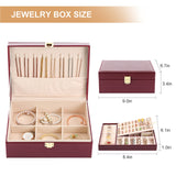 Sanikeon Jewelry Boxes for Women Girls PU Leather Jewelry Organizer Box 2 Layer Large Jewelry Storage Case Removable Tray for Necklace Earring Ring Sanikeon