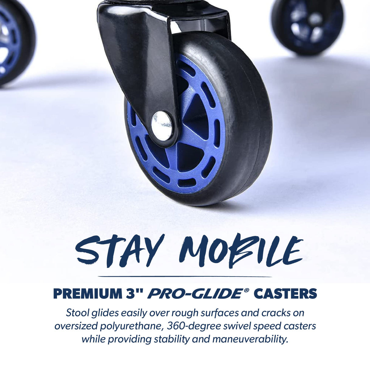 URBANTRANSIT FastBack Shop Stool - 350 Lb Capacity Rolling Stool for The Garage and Workshop, With Organizer Tray and Cupholder - 3 Inch Premium URBANTRANSIT