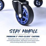 URBANTRANSIT FastBack Shop Stool - 350 Lb Capacity Rolling Stool for The Garage and Workshop, With Organizer Tray and Cupholder - 3 Inch Premium URBANTRANSIT