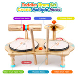 oathx Kids Drum Set All in One Montessori Musical Instruments Set Toddler Toys Natural Wooden Music Kit Baby Sensory Toys Months Birthday Gifts for oathx