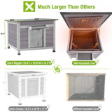 Dog House Insulated for Small Dogs Outdoor Cat House Feral Cat Sheleter with Thermal Liner GUTINNEEN