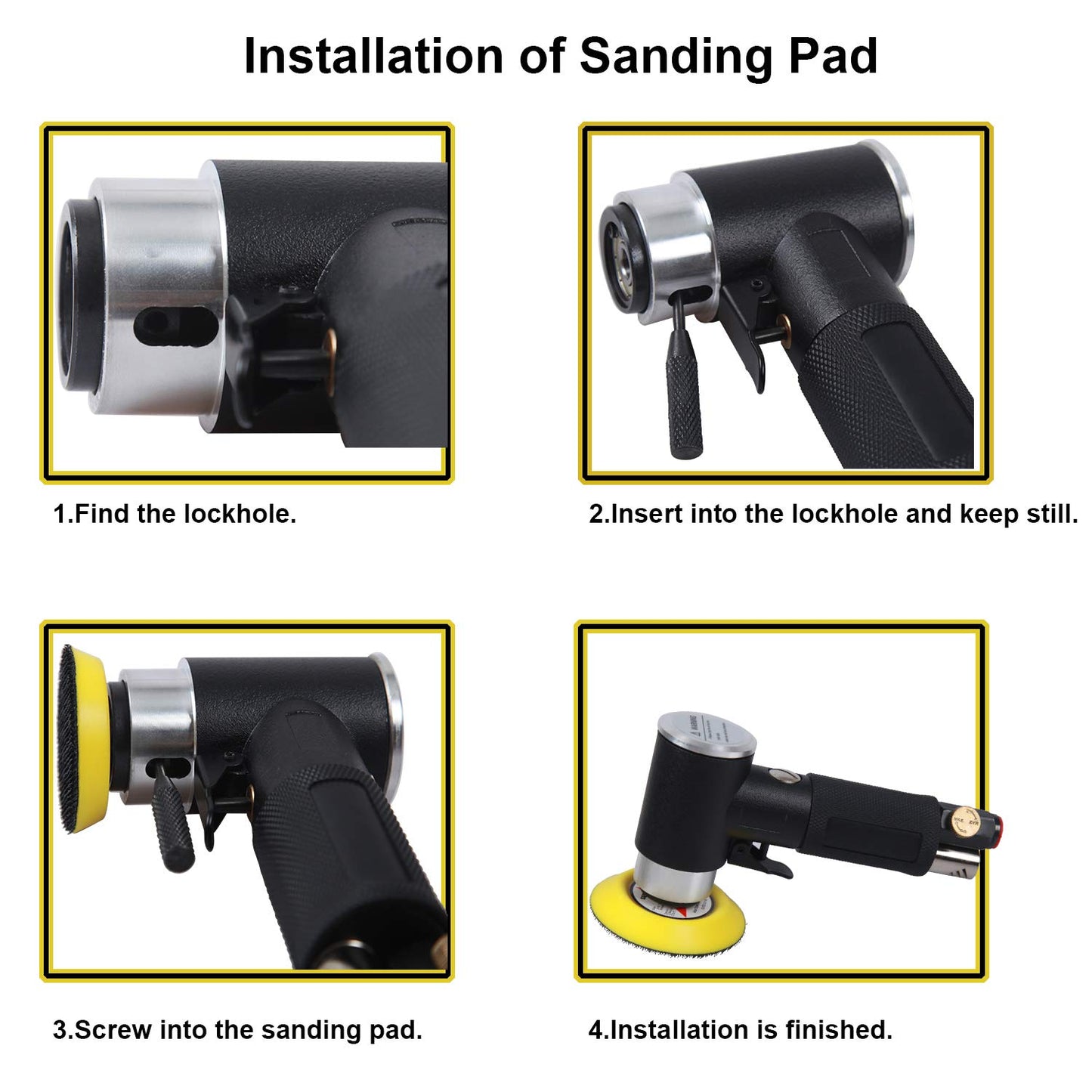 2" and 3" Random Orbital Air Mini Sander, Pneumatic Sander for auto sanding tools, 15,000 RPM Air angle sander, Pneumatic angle sander,Dual Action - WoodArtSupply