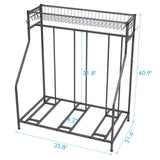 Sunix Bike Stand Rack, 3 Bicycle Floor Parking Stand, Bike Rack for Garage Storage, 3 Widths Adjustable Bike Slot for Mountain, Hybrid, Kids Sunix