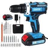 Aseboy 21V Cordless Drill Set, 1.5AH Battery, 18+2 Clutch Electric Drill with Work Light, Hammer Drill with 248 In-lbs Max, 2 Variable Speed,Fast Aseboy