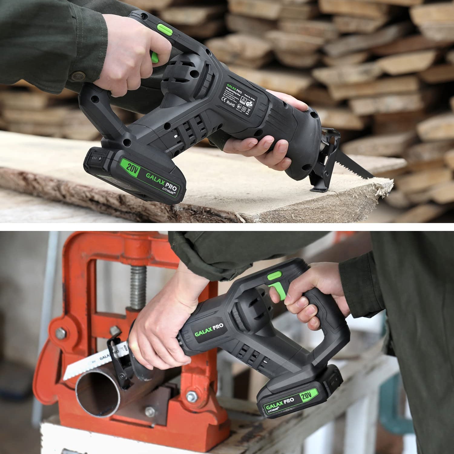 GALAX PRO Circular Saw and Reciprocating Saw Combo Kit with 1pcs 4.0Ah Lithium Battery and One Charger, 7 Saw Blades and Tool Bag GALAX PRO