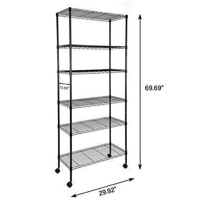 Simple Deluxe Heavy Duty 3-Shelf Shelving with Wheels, Adjustable Storage Units, Steel Organizer Wire Rack, Chrome - WoodArtSupply