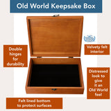 WE Games Old World Wooden Treasure Box with Brass Latch (Light Cherry Finish) WE Games