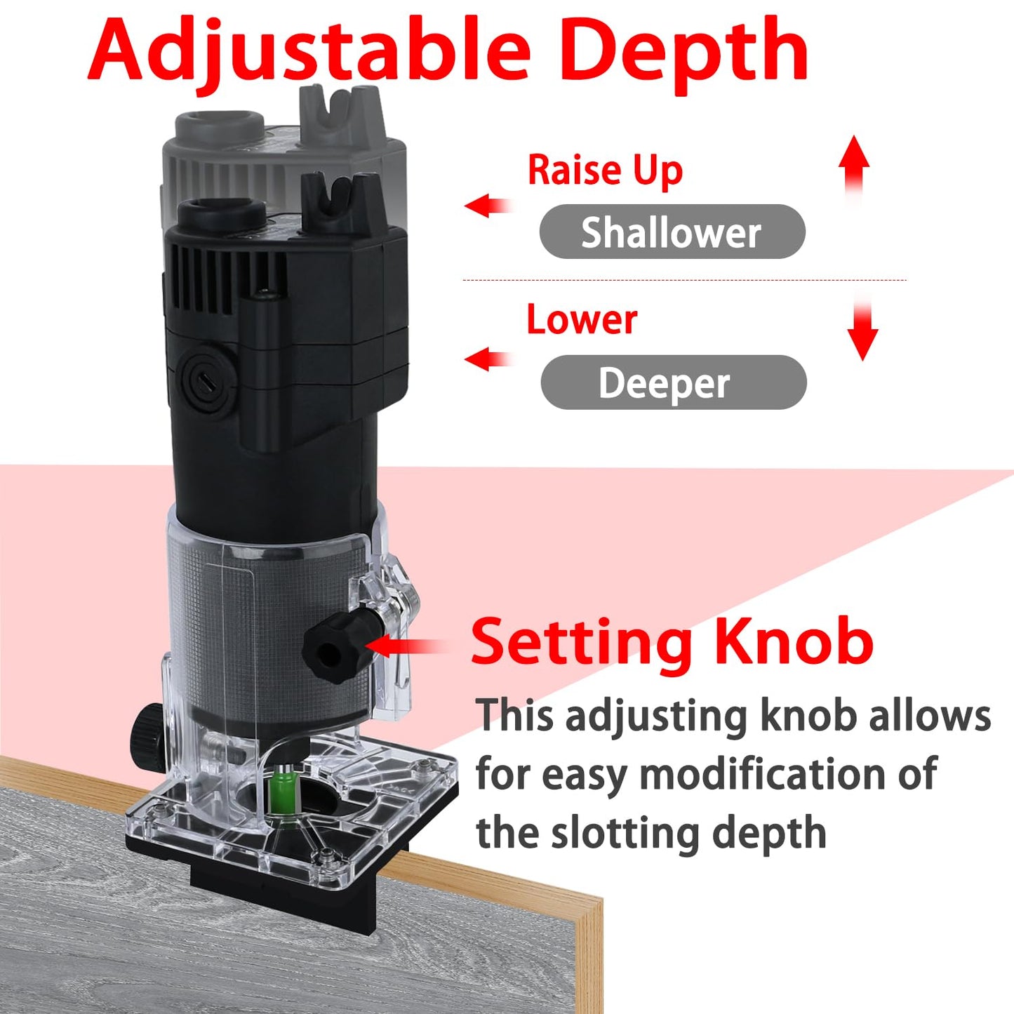 2-in-1 Invisible Fastener Slotting Bracket & Woodworking Router Base - Adjustable Mortising Jig & Trimmer Base for Furniture Assembly, Compatible