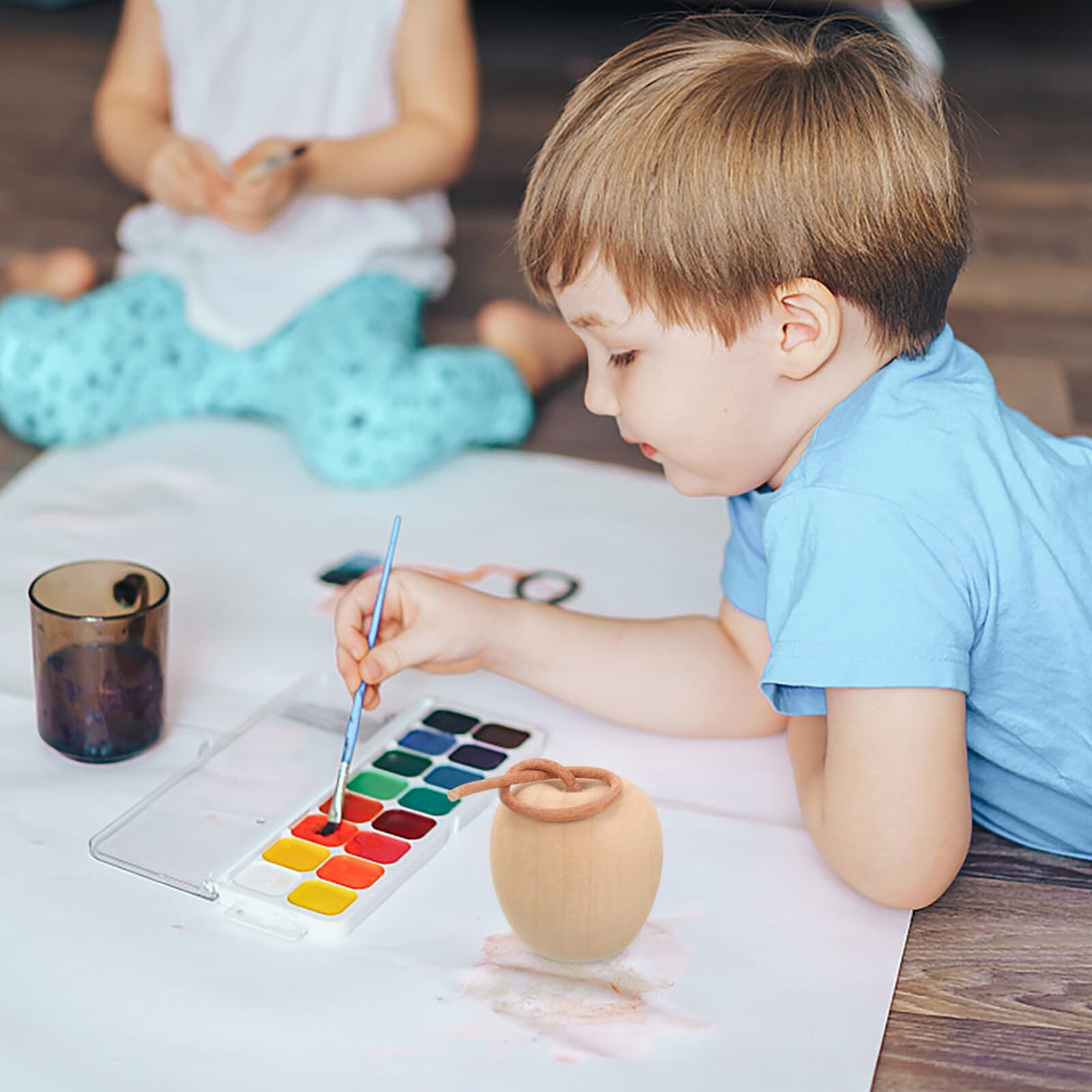 ABOOFAN Unfinished Wooden Apples 5pcs Wooden Crafts DIY Unpainted Fruit Shape Art Crafts for Color Painting Wooden Mini Wooden Peg Dolls ABOOFAN