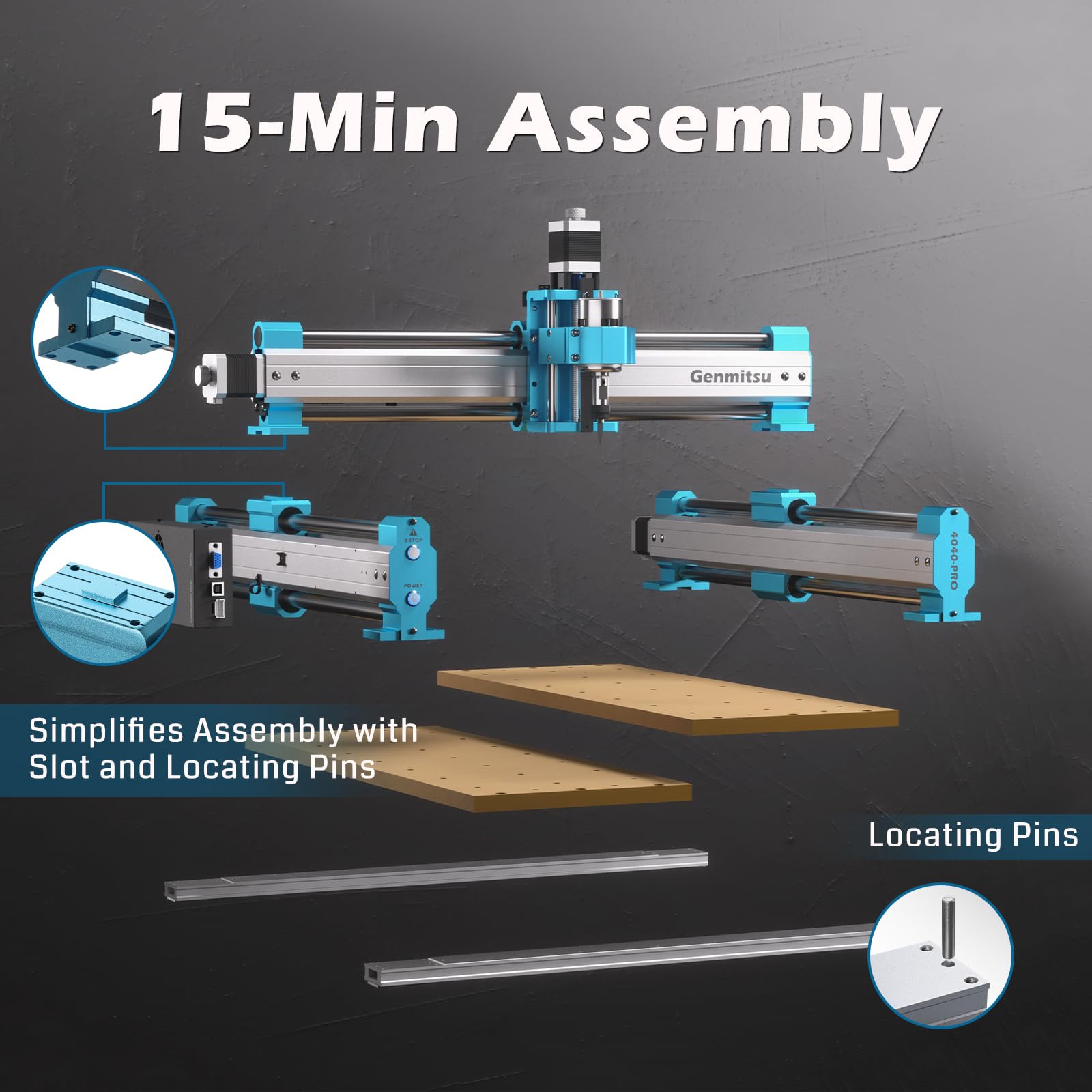 Genmitsu CNC Router Machine 4040-PRO for Woodworking Metal Acrylic MDF Nylon Cutting Milling, GRBL Control, 3 Axis CNC Engraving Machine, Working - WoodArtSupply