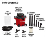 CRAFTSMAN CMXEVBE17607 16 Gallon 6.5 Peak HP Wet/Dry Vac with Detachable Leaf Blower, Heavy-Duty Shop Vacuum with Attachments Craftsman