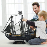 3D Puzzles for Adults - Led Pirate Ship Queen Anne's Revenge - Large 27'' Sailboat Hard Puzzles - Desk Decor House Warming Gifts New Home - CubicFun