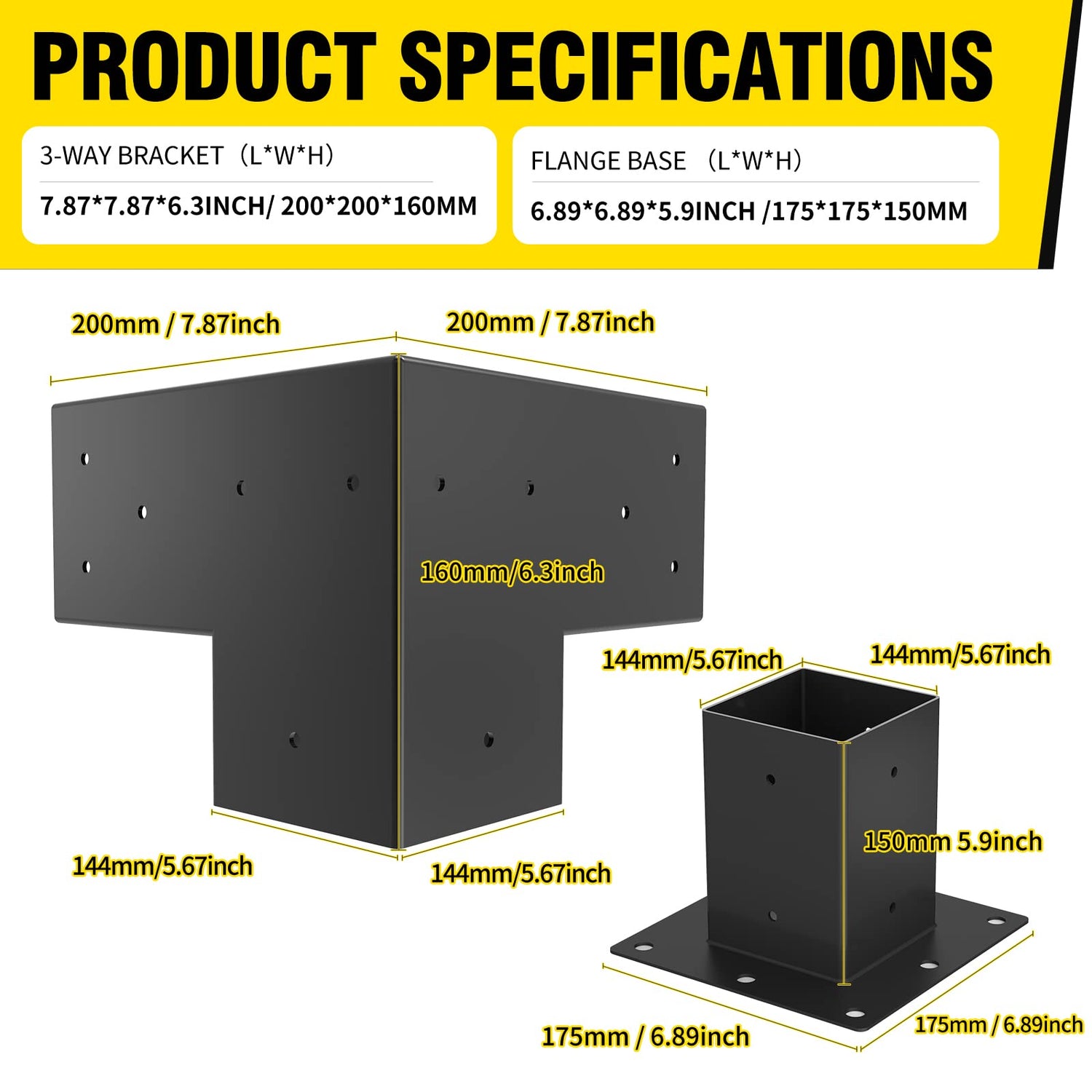 pergola Brackets 6x6 Woodworks Pergola kit Modular Modern Outdoor Pergola Hardware Kit DIY Elevated Wood Stand kit Includes 4 Bracket Shoulders 4 Likeem