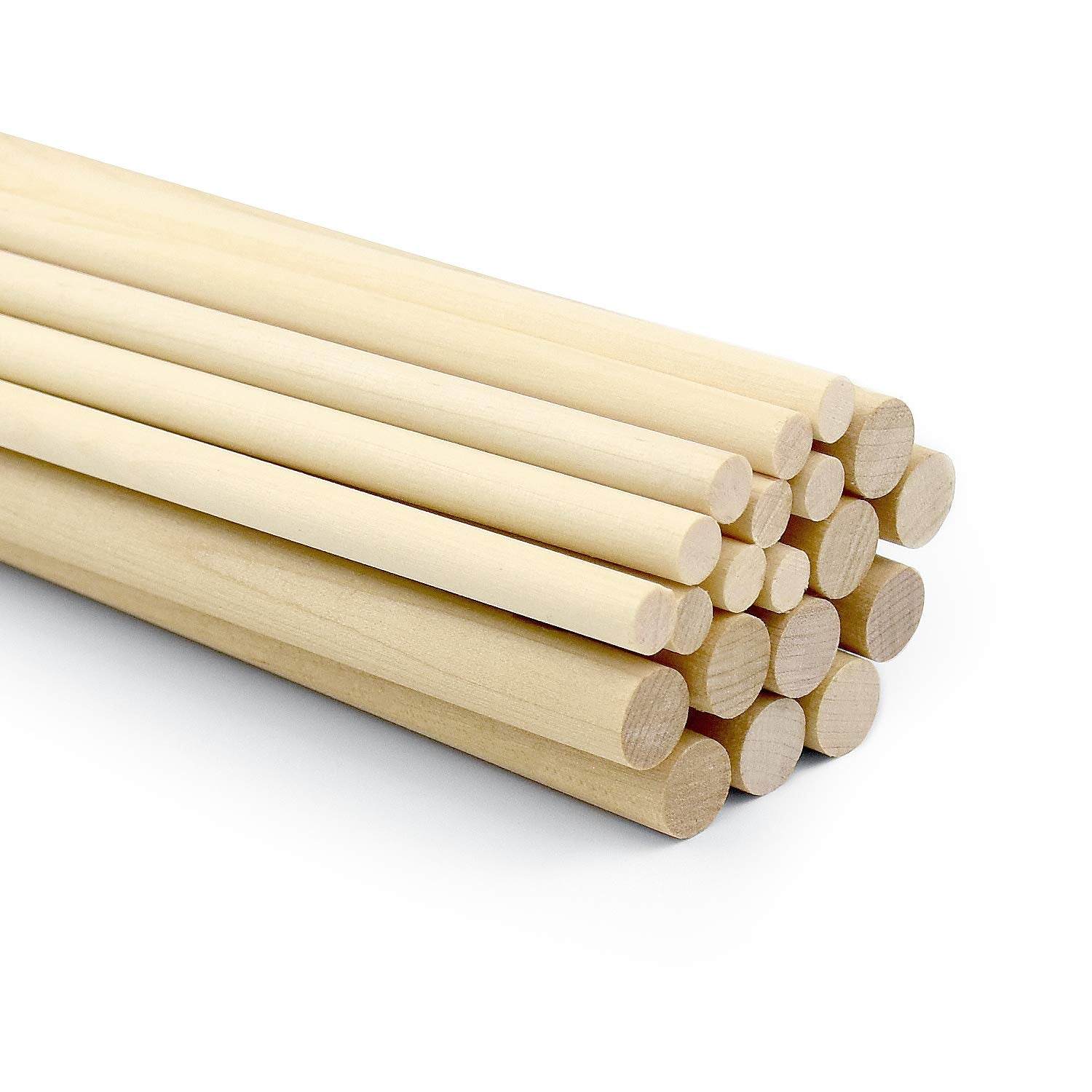 20 Pcs Wooden Dowel Rods for Craft, Unfinished Natural Wood Craft Dowel Sticks 1/4 Inch / 2/5 Inch x 12 Inch Thyores