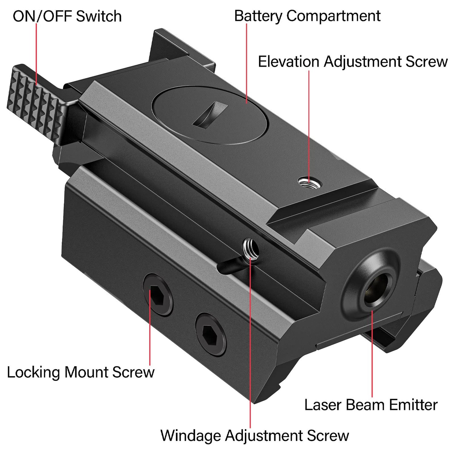 EZshoot Red Dot Laser Sight Tactical 20mm Standard Picatinny Weaver Rail for Pistol Handgun Gun Rifle EZshoot
