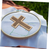 COHEALI 10 Pcs Cross Stitch Wood Pieces Necklace Kit Natural Wood Slices Pendant Necklace Locket Small Embroidery Hoops DIY Cross Stitch Chip COHEALI