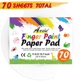 AROIC 70 Sheets Finger Paint Paper 11.8 x 15.7 inches, Paint Pad for Kids, Fingerpaint Paper For Toddlers And Kids, Kids Art Supplies, Art Paper AROIC