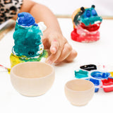 VILLCASE Unfinished Wood Bowl 2pcs Mini Wooden Bowl Unpainted Miniature Blank Bowls Natural Blank Bowl Crafts for Diy Painting Graffiti Drawing Art VILLCASE