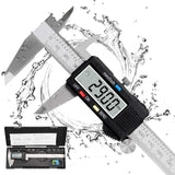 Caliper Measuring Tool, Qfun Vernier Digital Caliper Stainless Steel 6 Inch/150mm, Digital Micrometer Waterproof, Easy Switch from Inch to Qfun