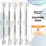 5 Pieces Miniature Sculpting Tools Set Mini Stainless Steel Double-Headed Tool for Model and Convert Plastic, Resin and Metal Tabletop War Game Honoson