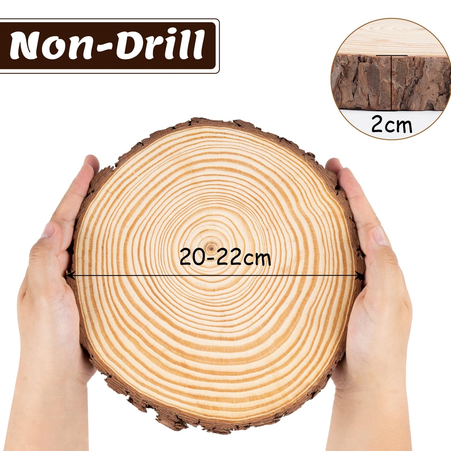 Lemonfilter Natural Wood Slices Craft Wood Kit Wooden Circles Unfinished Log Wooden Rounds for Arts Crafts Wedding Christmas DIY Projects (20-22CM) Lemonfilter