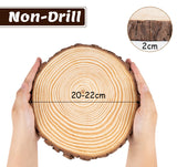 Lemonfilter Natural Wood Slices Craft Wood Kit Wooden Circles Unfinished Log Wooden Rounds for Arts Crafts Wedding Christmas DIY Projects (20-22CM) Lemonfilter