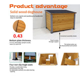 LIYAHUIA 44.48" Extra Large Dog House Outdoor Indoor Wooden Dog Kennel for Winter with Raised Feet Weatherproof for Large Dog House Outside(Natural) LIYAHUIA