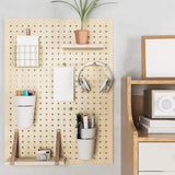 Kuhome 6 Sets Pegboard Hooks with Pegboard Cups, Ring Style Pegboard Bins with Rings, Pegboard Cup Holder Accessories for Organizing Storage (White) Kuhome