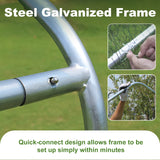 Chicken Coop Large Metal Chicken House Chicken Pen Outdoor for More Than Chickens Poultry Cage with Waterproof Cover for Rabbits Duck Walk-in Chicken CHIKENCOOP