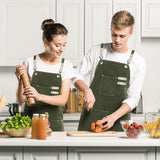 Art Artist Apron Ceramics Pottery Painting Paint Painters Chef Cooking Baking Kitchen Barber Waterproof Hair Stylist Cross Back Cotton Canvas Green Hongsome