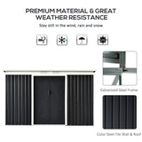 Outsunny 9' x 4' Outdoor Storage Shed, Galvanized Metal Utility Garden Tool House, 2 Vents and Lockable Door for Backyard, Bike, Patio, Garage, Lawn, Outsunny