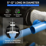 Pipe Clamp, 5 to 12 in, Steel Pipe Alignment Tool with Lightweight Design, High Strength Ultra Clamp with Quick Acting Screws, Black ajee