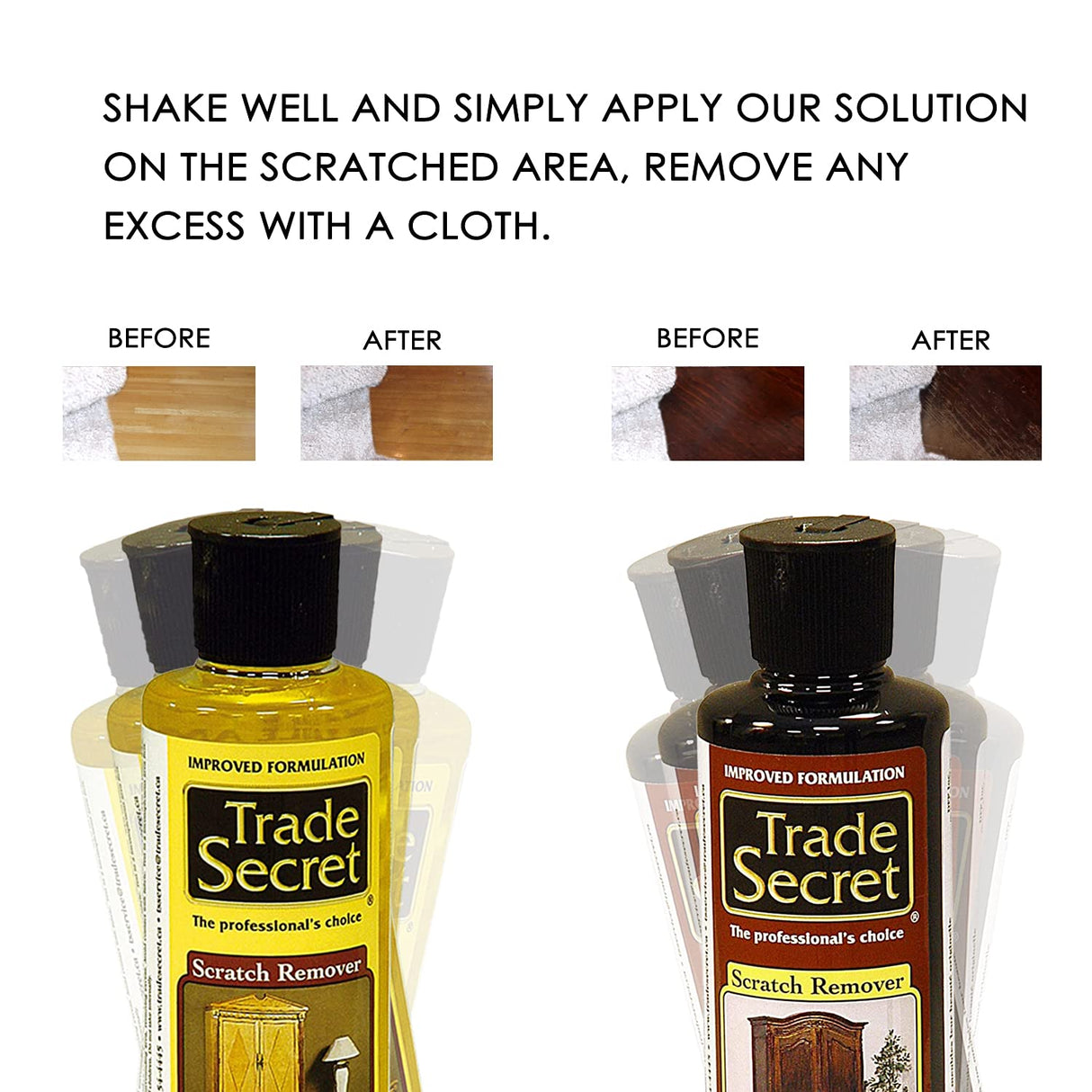 Trade Secret Scratch Remover for Wood Furniture and Floor Cover Nicks and Scratches, Camouflage Minor Defects (8oz / 236 Ml)… (Light and Dark) Trade Secret