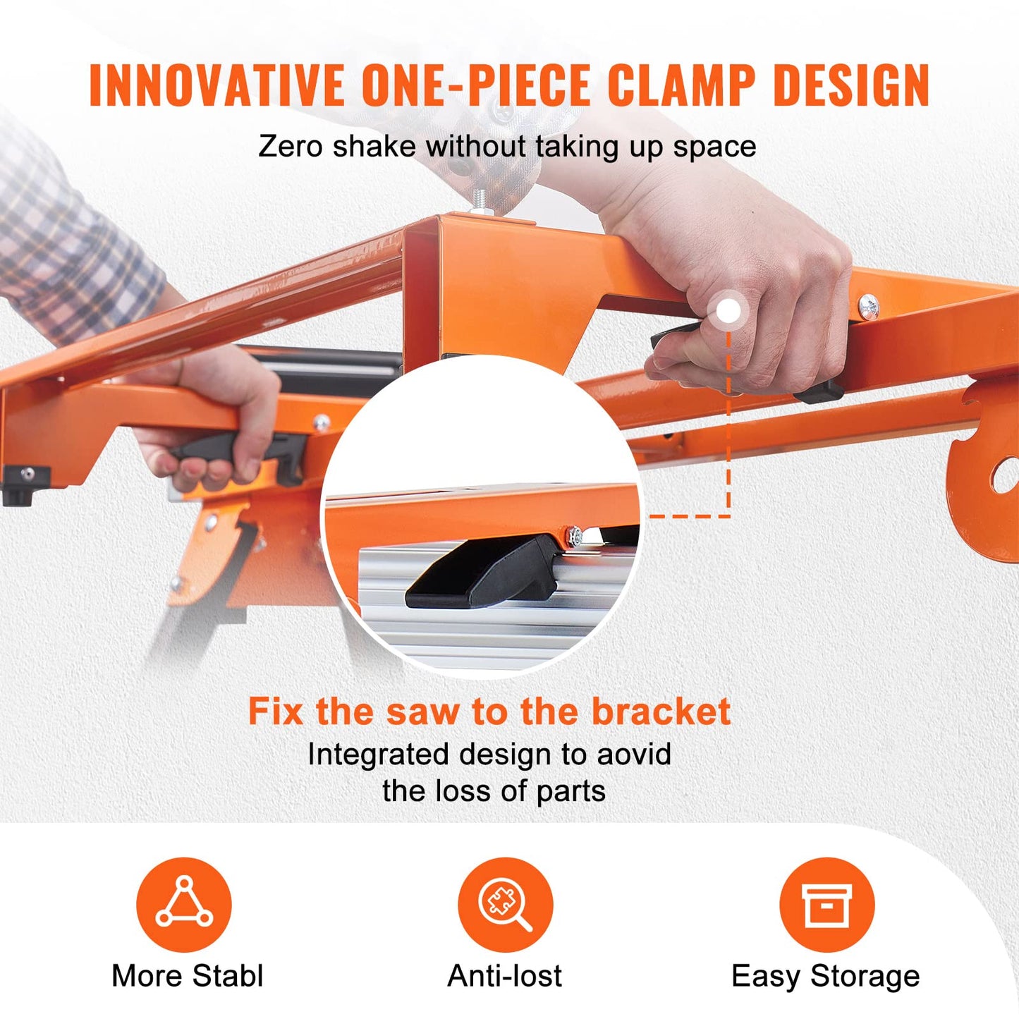 VEVOR Miter Saw Stand, 79in Collapsible Rolling Miter Saw Stand with One-piece Mounting Brackets Clamps Rollers, Heavy Duty Folding Miter Saw Stand - WoodArtSupply