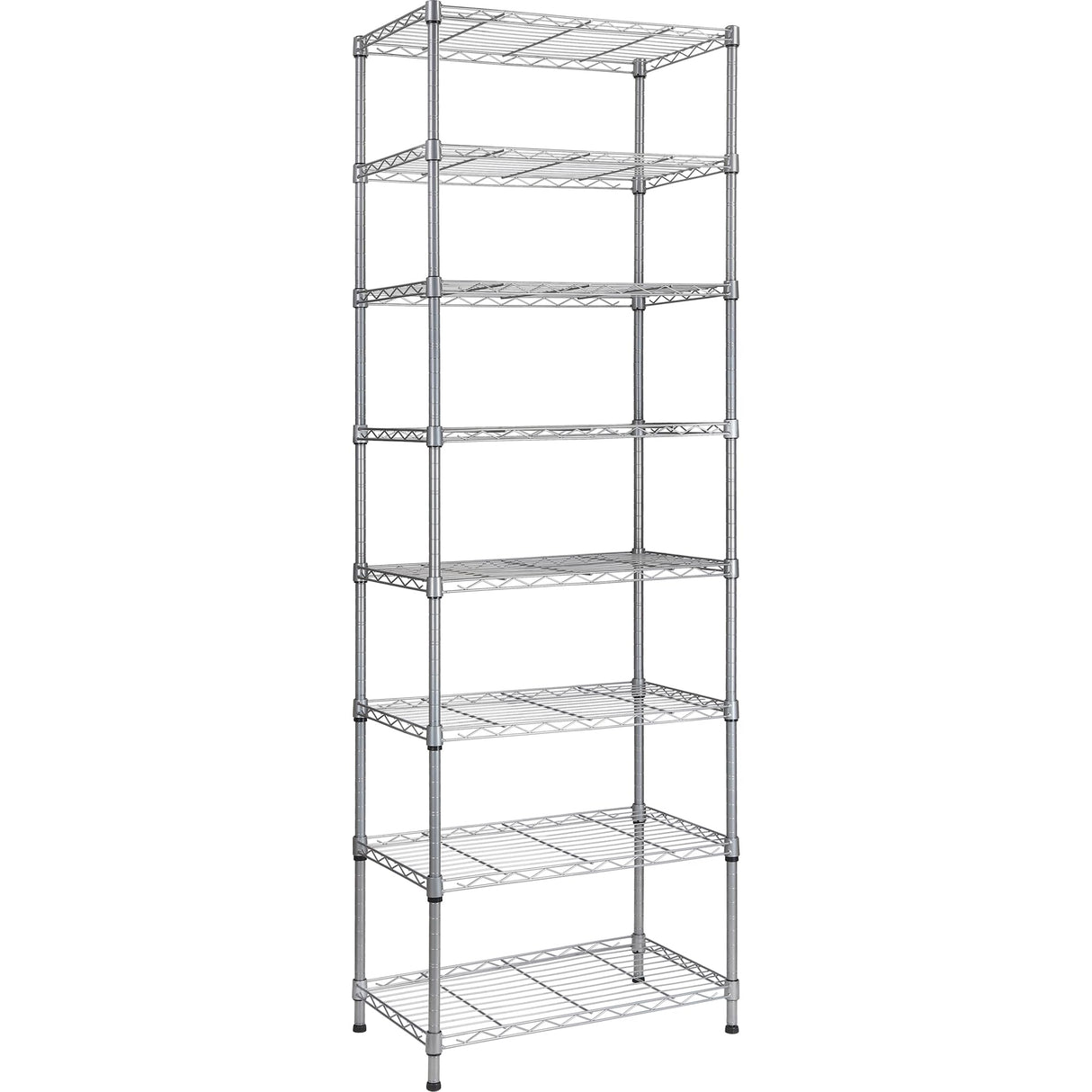 REGILLER 8-Wire Shelving Metal Storage Rack Adjustable Shelves,Standing Storage Shelf Units for Laundry Bathroom Kitchen Pantry Closet (Silver,23.9L REGILLER