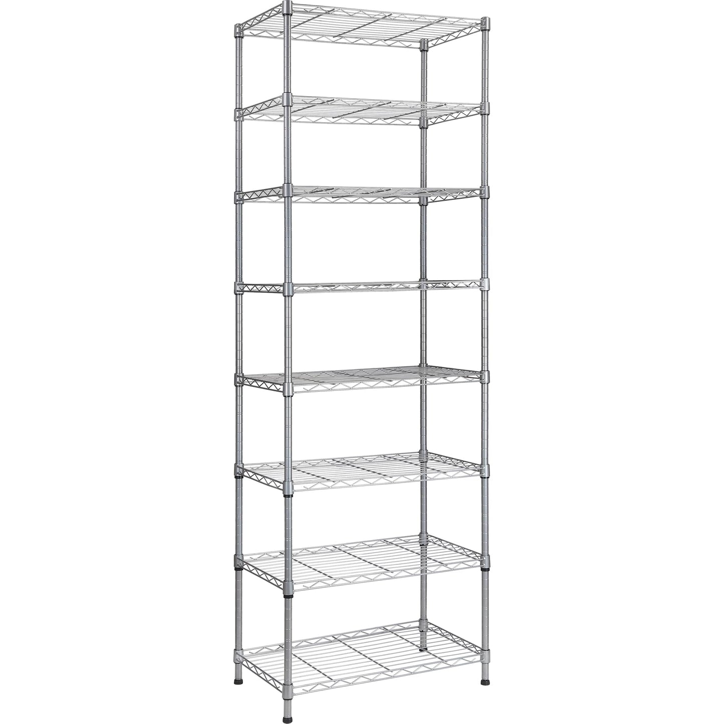 REGILLER 8-Wire Shelving Metal Storage Rack Adjustable Shelves,Standing Storage Shelf Units for Laundry Bathroom Kitchen Pantry Closet (Silver,23.9L - WoodArtSupply