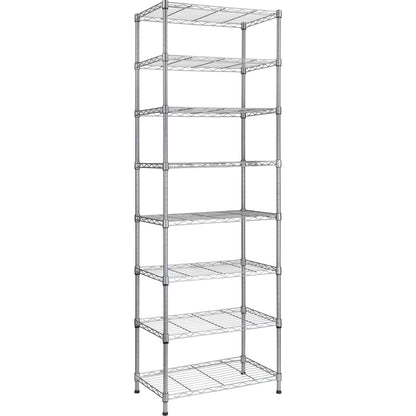 REGILLER 8-Wire Shelving Metal Storage Rack Adjustable Shelves,Standing Storage Shelf Units for Laundry Bathroom Kitchen Pantry Closet (Silver,23.9L - WoodArtSupply