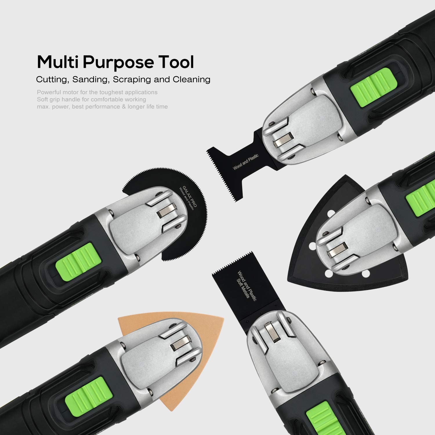 GALAX PRO 2.4Amp 6 Variable Speed Oscillating Multi-Tool Kit with Quick-Lock accessory change, Oscillating Angle:3°, 28pcs Accessories and Carry Bag GALAX PRO