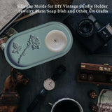 Wehous Oval Tray Molds for Resin Concrete, 2 Size Rose Carved Oval Silicone Mold, Tray Epoxy Resin Casting Mold for Jewelry Holder Bathroom Vanity Wehous