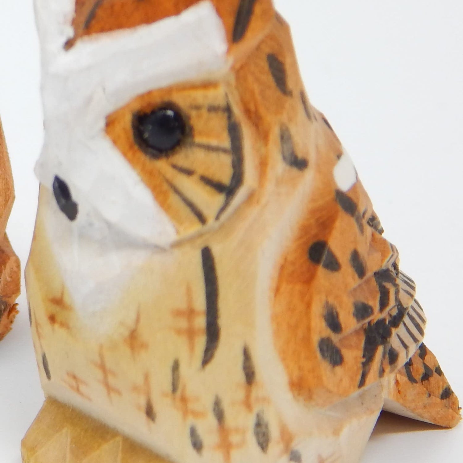 Selsela Great Horned Owl Hanging Ornament Wood Figure Handmade Carved Decoration Selsela