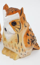 Selsela Great Horned Owl Hanging Ornament Wood Figure Handmade Carved Decoration Selsela