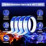 MEBMIK 4 Rolls 20mm x33m(108ft) Blue Heat Tape High Temperature Heat Resistant Tape Heat Transfer Tape for Heat Sublimation Press Vinyl,No Residue MEBMIK