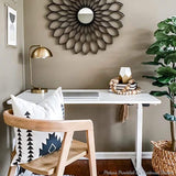 FLEXISPOT Adjustable Height Desk 40 x 24 Inches Whole Piece Desktop Small Standing Desk for Small Space Electric Sit Stand Home Office Table (White FLEXISPOT