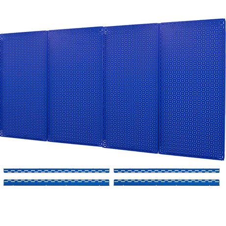 OmniWall 16" x 32" Metal Pegboard Panel 4-Pack for Garage & Home Wall Storage Organization System (Blue) OmniWall