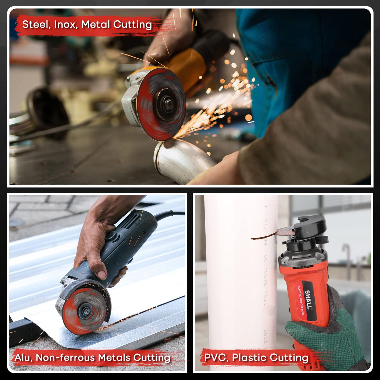 SHALL 25-Pack Cut Off Wheels 3” x 3/8” x 3/64” - Ultra Thin Cutting Wheel with Pouch for Angle Grinder & Cut-Off Tools - Fast Cutting Disc for INOX, SHALL