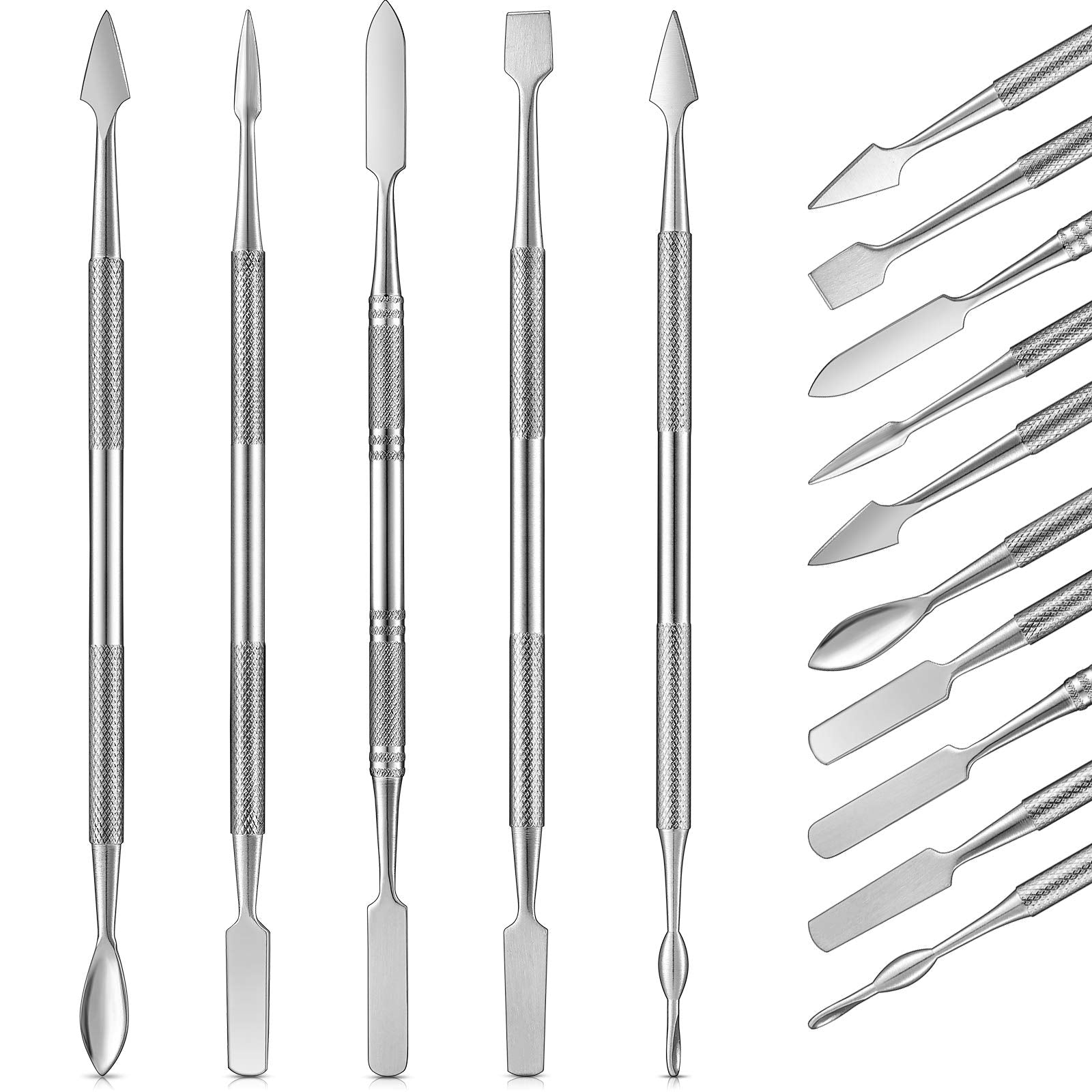 5 Pieces Miniature Sculpting Tools Set Mini Stainless Steel Double-Headed Tool for Model and Convert Plastic, Resin and Metal Tabletop War Game - WoodArtSupply