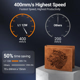 WIZMAKER Laser Engraver, 12W Output Powerful Laser Cutter DIY Laser Engraving Machine + WIZMAKER Upgraded Honeycomb Laser Bed, Spliceable Laser WIZMAKER