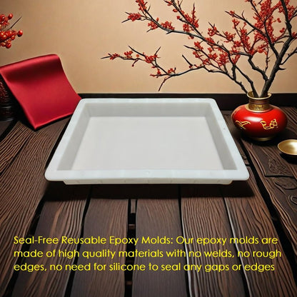 2Pcs Extra Large Reusable Epoxy Resin Table Mold 19x11x3 inch 15.7x9.8x3 inch Rectangles Epoxy Resin Molds for River Table, Coffee Side Table,