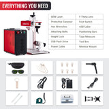 OMTech 60W Fiber Laser Engraver, MOPA Laser Engraving Machine for High Contrast Color Metal Marking, Solid State Laser Etching Machine with 100,000 OMTech